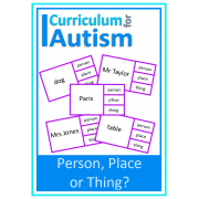 Nouns- Person, Place or Thing? Clip Cards